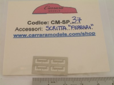 CM-SP37 set 4 pz scritta ferrari 7 mm in fotoincisione - scala 1:43